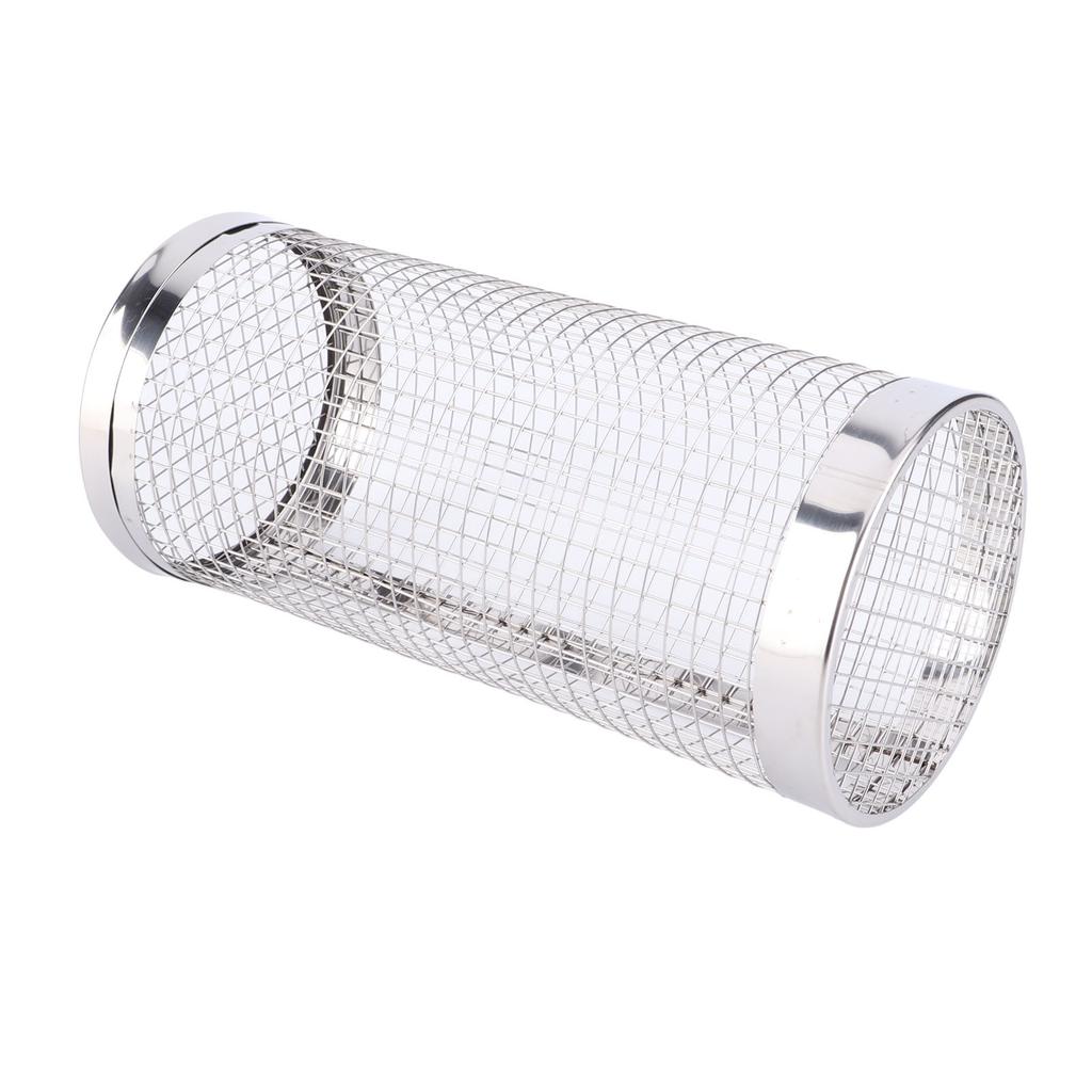 Coș de grătar rulant din oțel inoxidabil, cilindru cu plasă de sârmă, coș de grătar portabil pentru camping, grătar