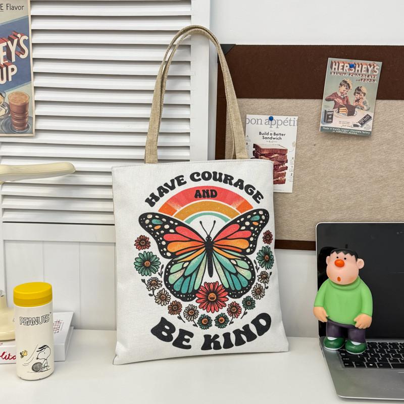 Cotton Canvas Bag With Embroidery And Zipper Closure For Casual Travel And Daily Use