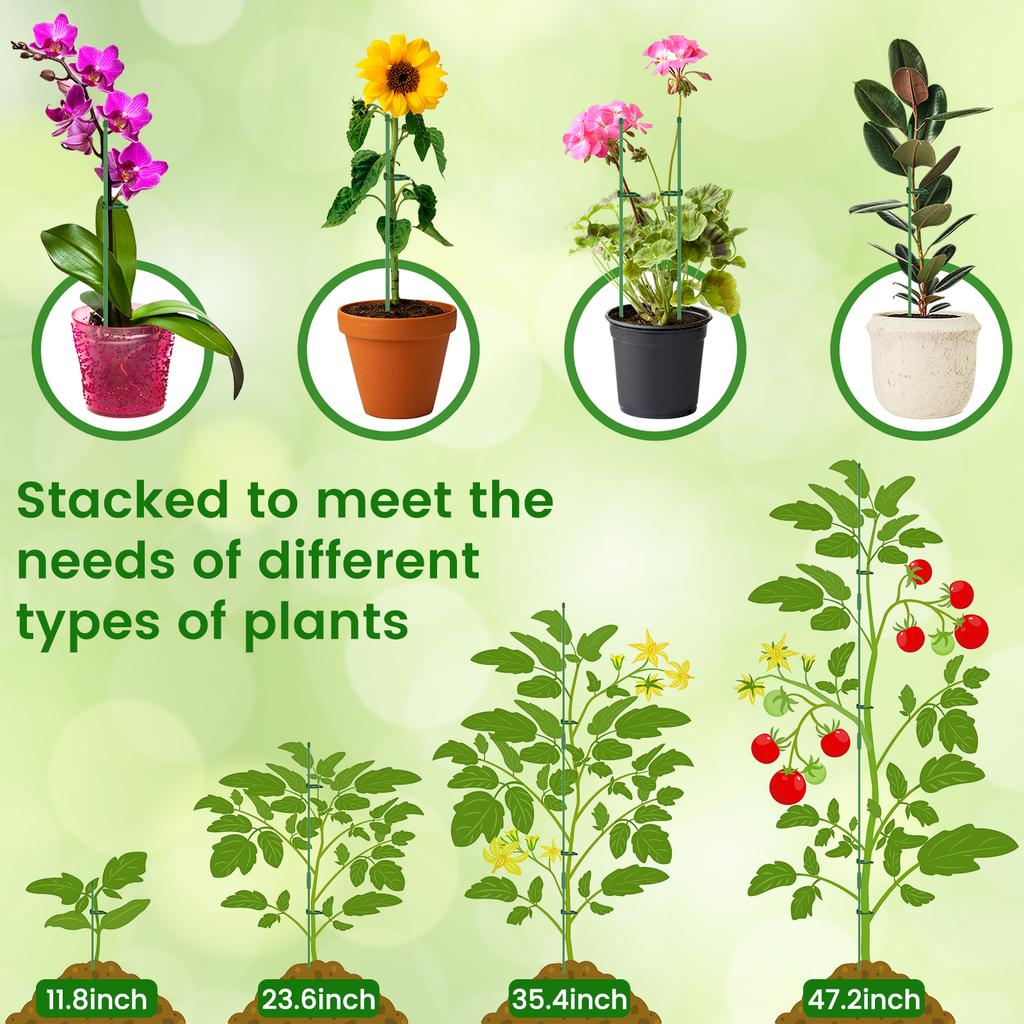 20/30Pcs Plant Supports Stakes Flower Stand Sticks Garden Single Stem Flower Support Stake Bonsai Fixing Tool Flower Grow Holder