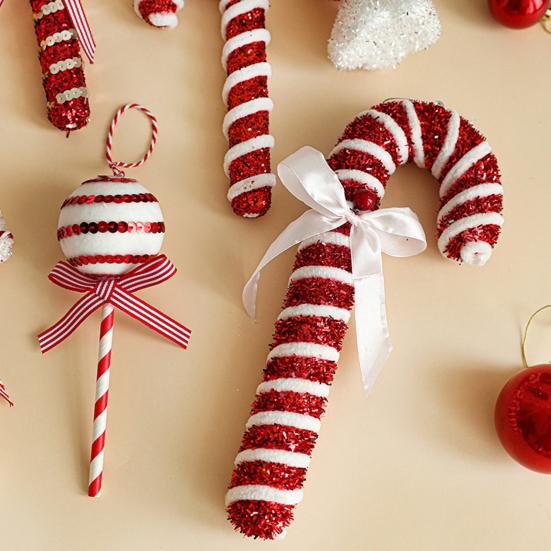 Χριστουγεννιάτικο Κόσμημα Καραμέλας Αφρός Μπαστούνι Καραμέλας Μέντας Χριστουγεννιάτικη Διακόσμηση DIY Κρεμαστό Κόσμημα για Διακόσμηση Εορτών