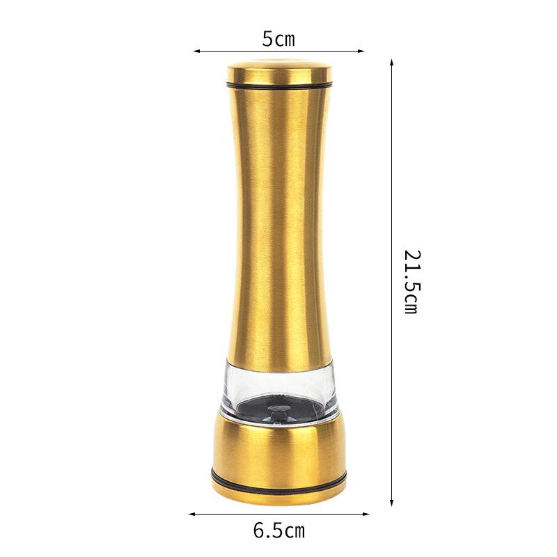 Titanium-Plated Stainless Steel Spice Grinder for Sea Salt and Black Pepper
