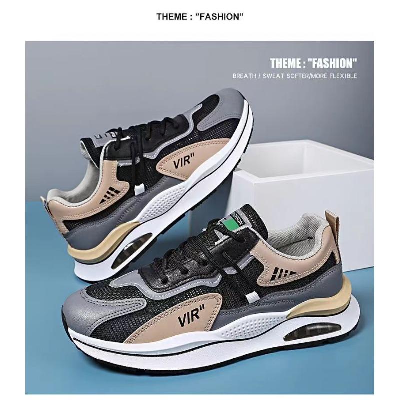 Men's Mesh Breathable Casual Sneakers, Korean Trendy Lightweight Travel Running Shoes