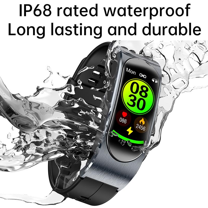 Relógio esportivo de pulso inteligente masculino e feminino com fone de ouvido bluetooth sem fio ip68 à prova d'água pulseira siri smartwatch para telefones