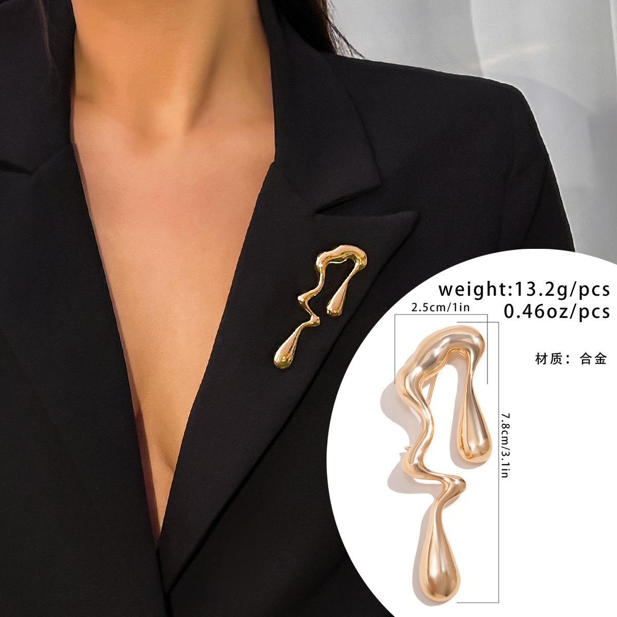 Брошь Женская  Ветер Жидкий Металл Лава , Холодный Ветер, Пиджак Пальто, Бант, Ювелирные Изделия Любовь