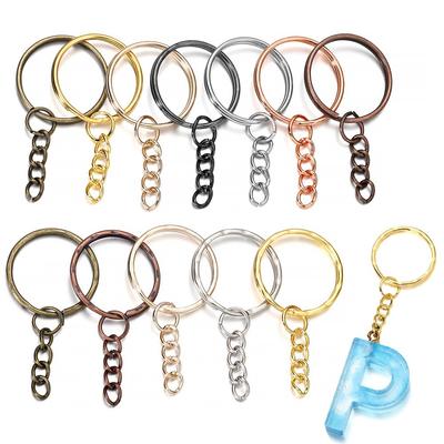 10 pçs/lote 25mm chaveiro chaveiro cor do ouro ródio redondo split chaveiro chaveiros para diy jóias fazendo descobertas acessórios