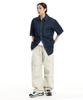 CREAM SODA LAB Diagonal Cut Field Parachute Cargo Pants Ivory