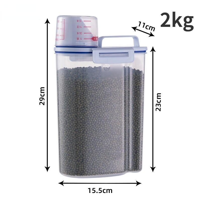 Dog and Cat Food Container with Pouring Spout and Lid, Kitchen Insect and Moisture Organizer, Rice Storage Jar, Grain Jar