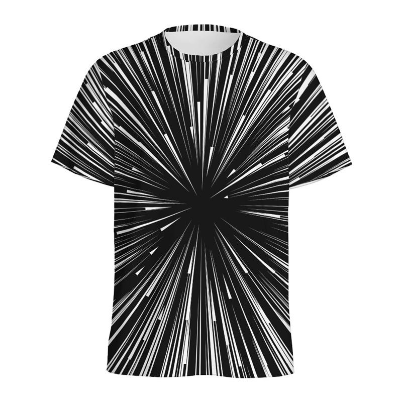 Hyperspace Lights Muster 3D-Druck Herren T-Shirt Tops Damen Lose Kurzarm Sommer Streetwear T-Shirt