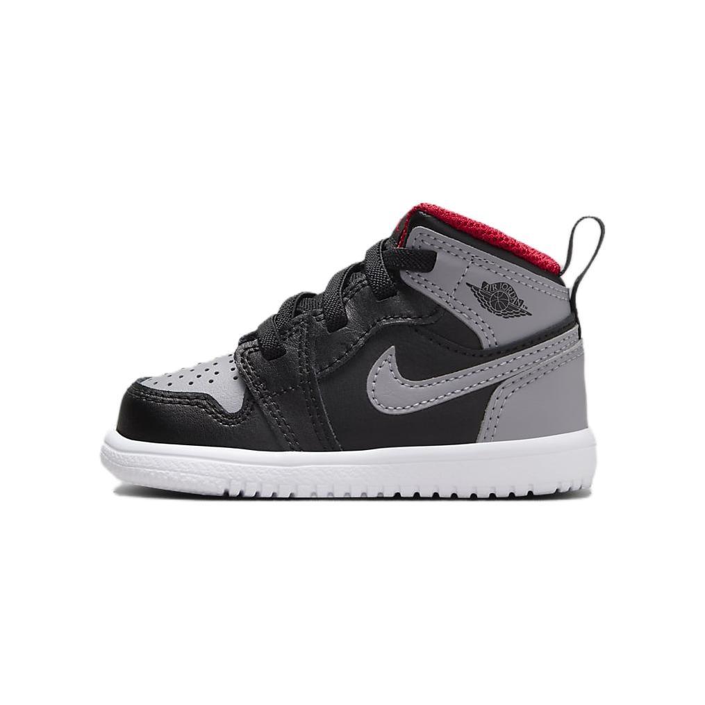 Jordan Air Jordan 1 Mid Alt Comfortable Abrasion Resistant Breathable Mid top Toddler Shoes Black Gray Baby DR9744-006