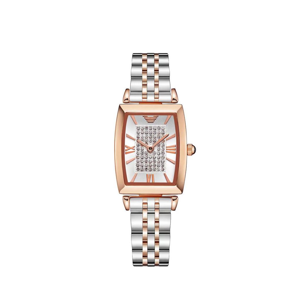 Oushijia New Square Diamond Women's Roman Minimalist Tonneau Quartz Watch
