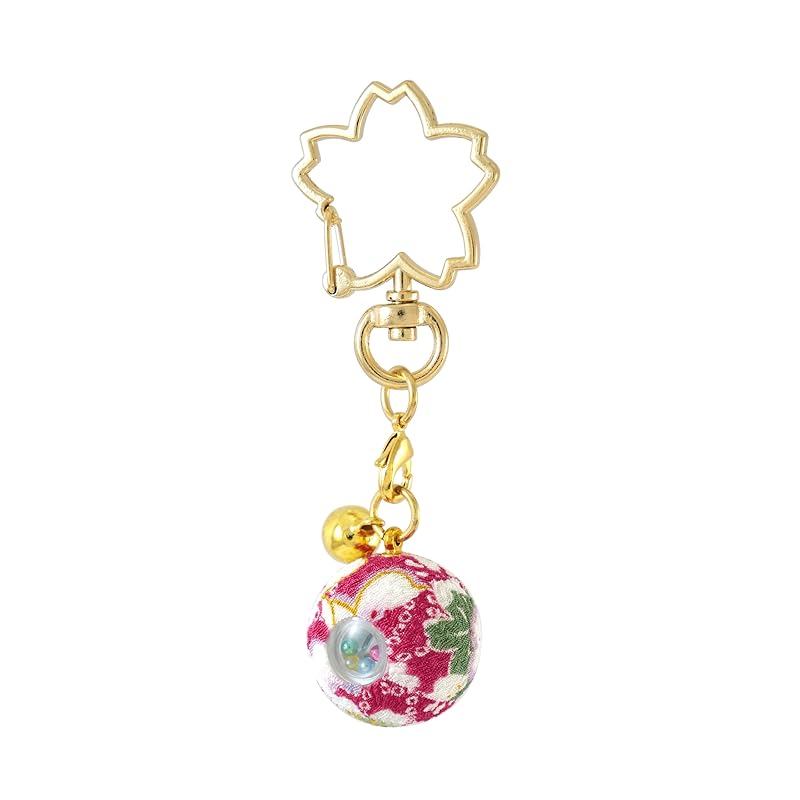 

[Zoon] flower crepe kaleidoscope Japanese pattern Crepe with bell key ring made in Japan souvenir (cherry)