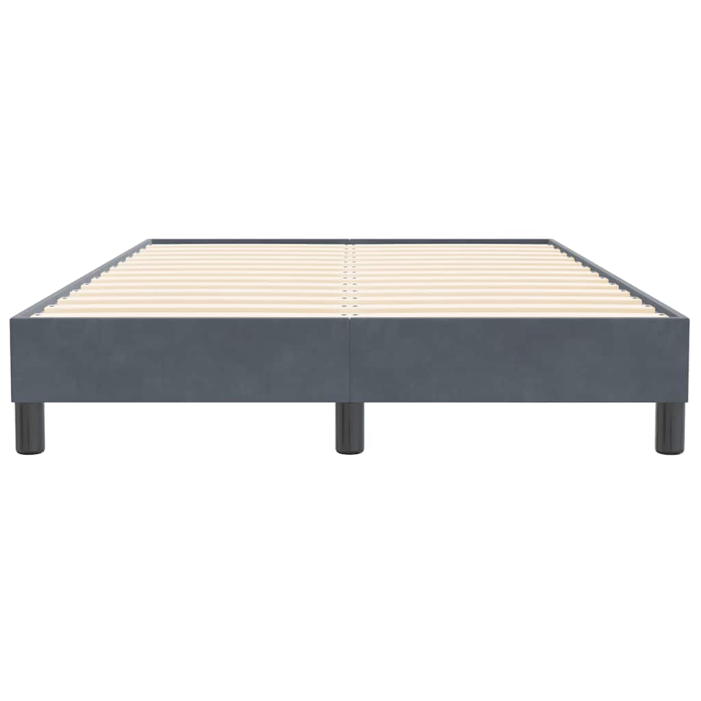 Box Spring Bed without Mattress Dark Gray 120 x 210 cm Velvet
