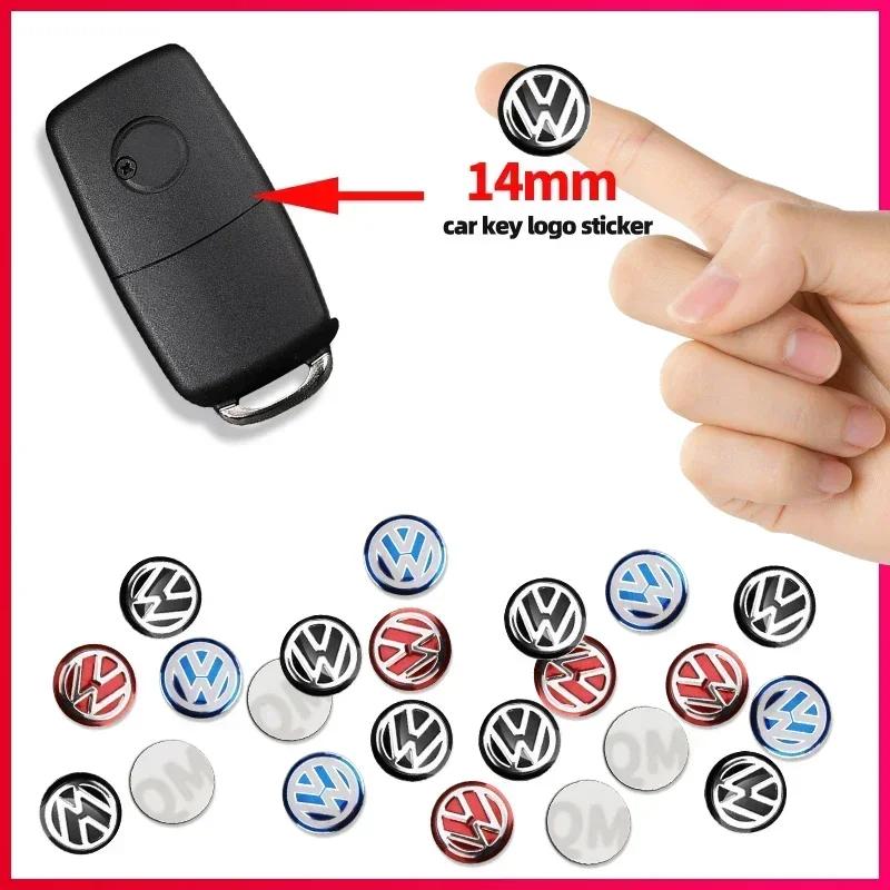 For VW 5/10Pcs 14mm Car Key Emblem Stickers Auto Control Key Logo Decals For Volkswagen VW Golf Tiguan Jetta Transporter Passat T5 Polo EM1