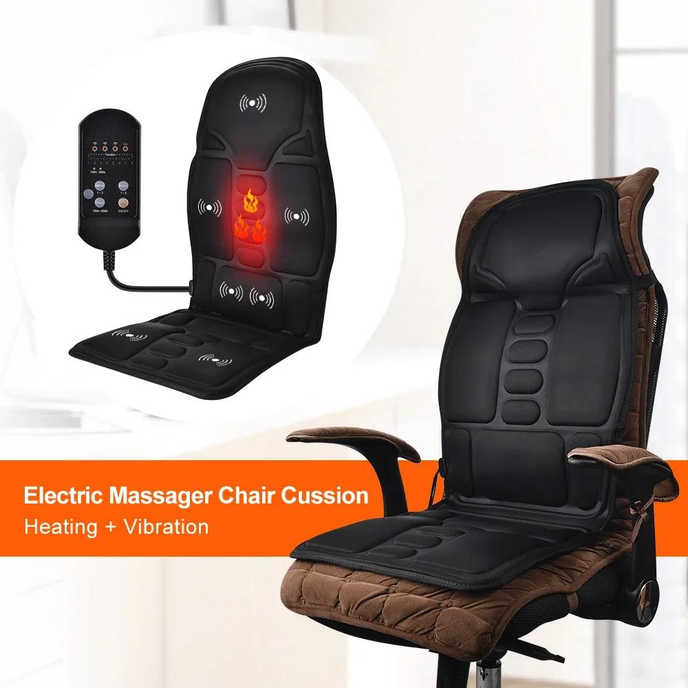 Hot Sale Neck Back Buttock Vibrating Massage Dual Use Car Seat Cushion Waist Full Body Home Electric Vibration Massage Cushion