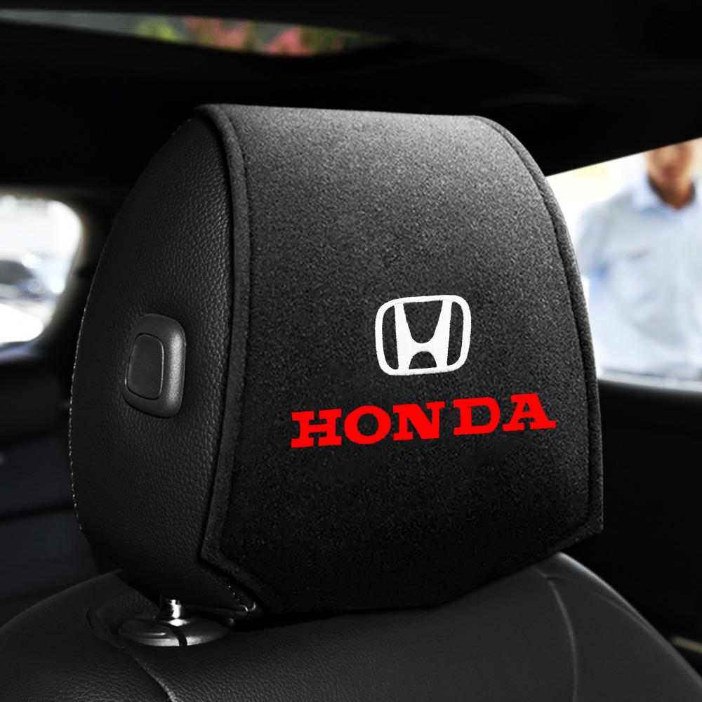 GNTYA1 1/2pc Car Headrest Cover Seat Head Pillow Headrest Cover For Honda Mugen Civic TYPE-R Accord Fit Jazz CRV BRV HRV Insight Pilot