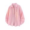 2026 Spring Men Fashion Striped Shirt Men Casual Loose Hong Kong Style Shirts Male Solid Color Korean Long Sleeve Shirts