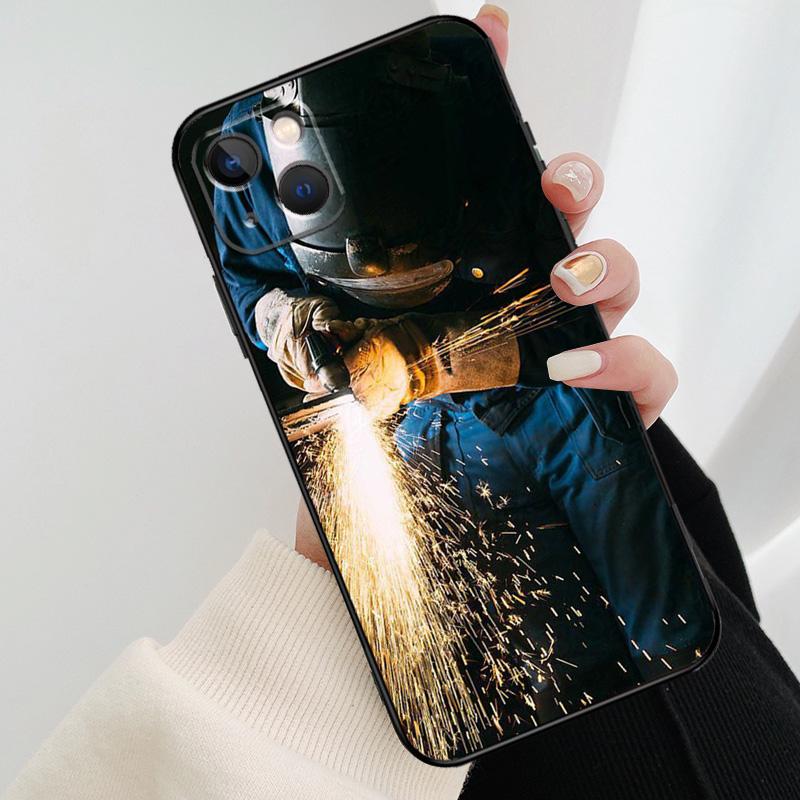 Welder Welding Hot Metal Worker Phone Case For iPhone 17 Pro Max 14 13 12 11 15 16 Pro Max mini 15 16 Plus 16e 17 Air Cover