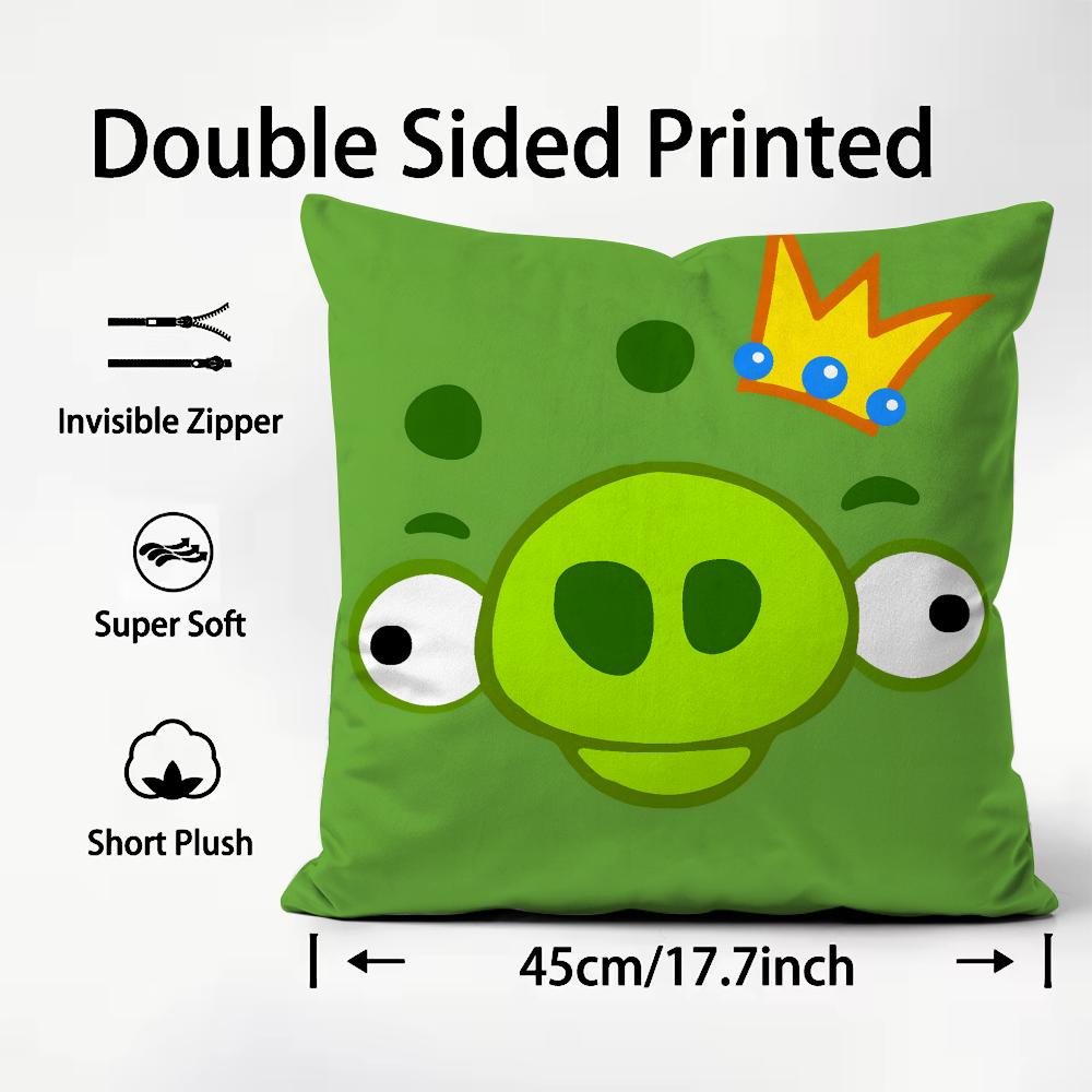 Cute Cartoon A-Angry Birds Cushion Cover Premium Comfort Reversible Pillow Cove -Two In One Design For Any Room & Car Interior