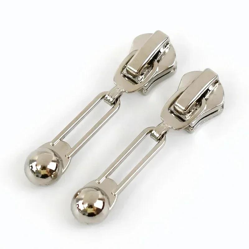 5/10Pcs Meetee 5# Zipper Sliders for Metal Nylon Resin Zips Clothes Bag Zippers Pull Head Repair Kit Garment Sewing Accessories