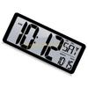KX4B 14'' LCD Wall Clock With Temperature, Date Alarms Quiet Digital Clock For Efficient Time Management