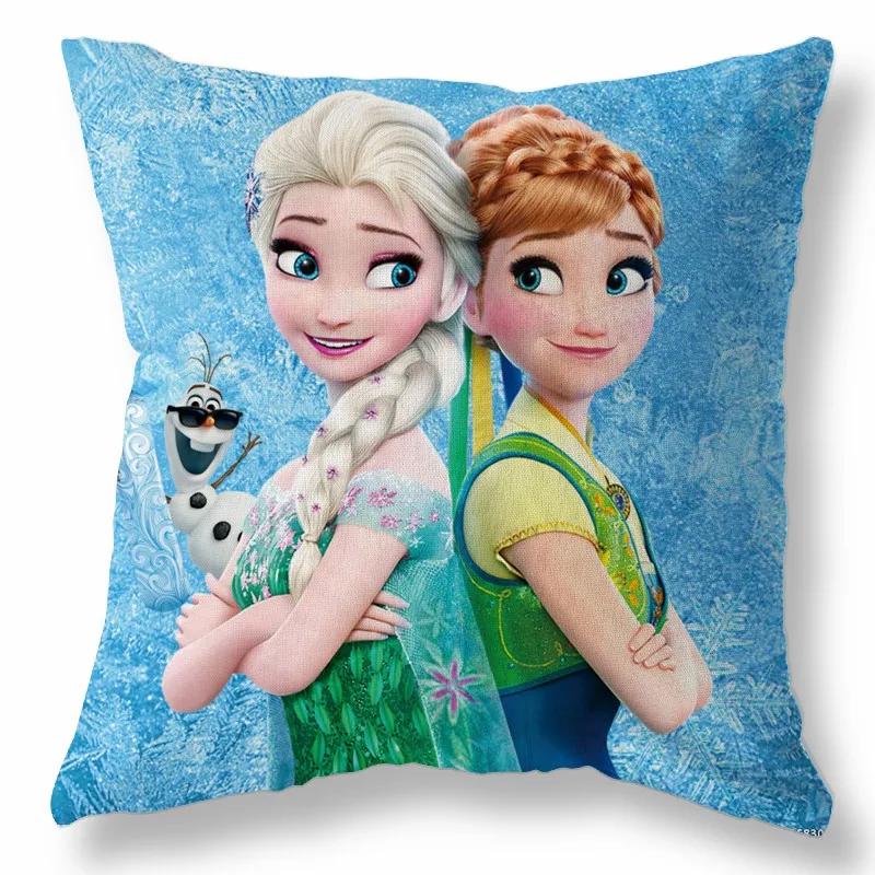 Disney Frozen Elsa Pillow Case Cushion Cover Children Baby Girl Couple Pillow Cover Decorative Pillows Case 40x40 45x45cm