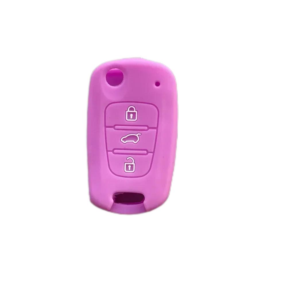 For Hyundai Elantra Accent I20 I30 Ix20 Ix35 Kia Sportage Rio3 Soul Optima Ceed Pro K5 K2 Silicone Car Key Case Cover Keychain