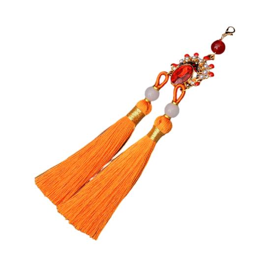 Tassel Pendant Facial Makeup Opera Car Decoration Hanging Accessories with Imitation Pearls Decor Hanfu Decoration