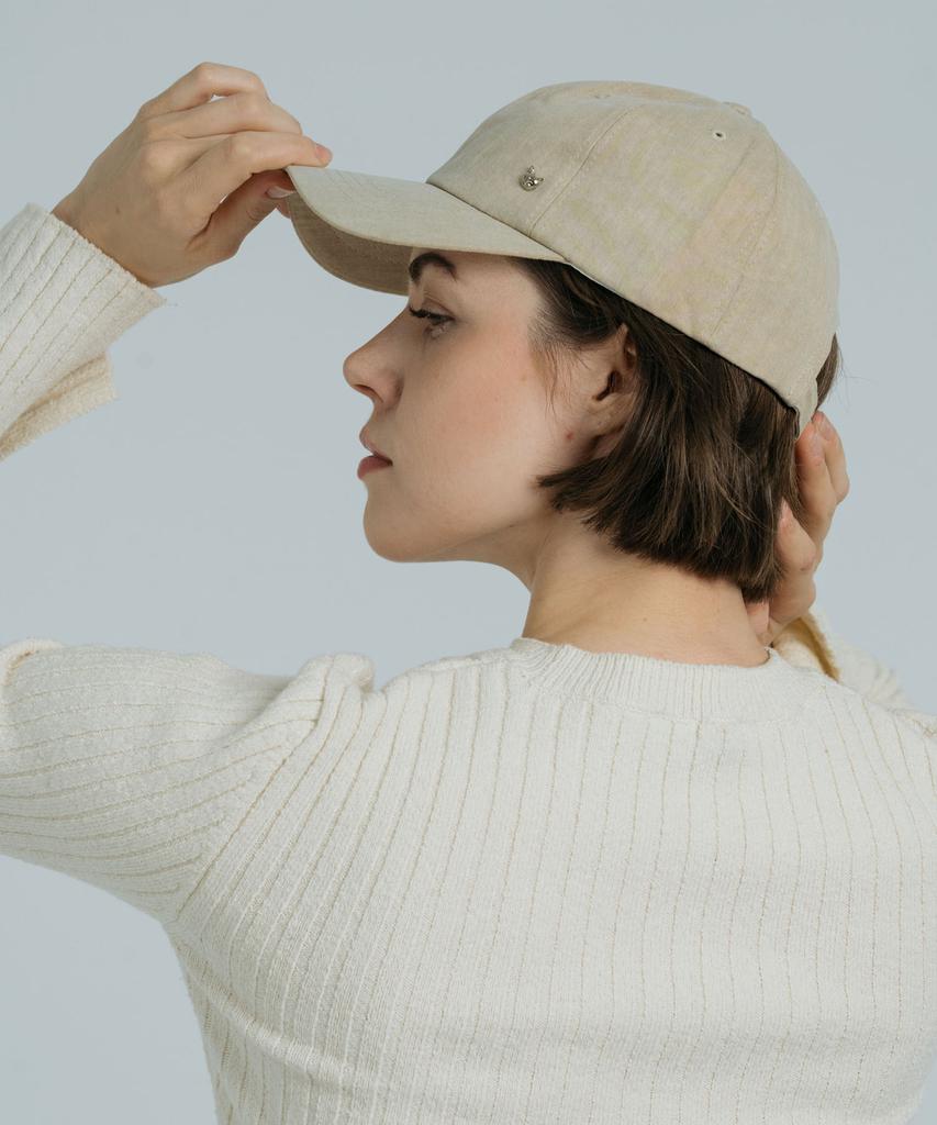 DOLIGRAM Basic Cat Rivet Washed Cap Beige