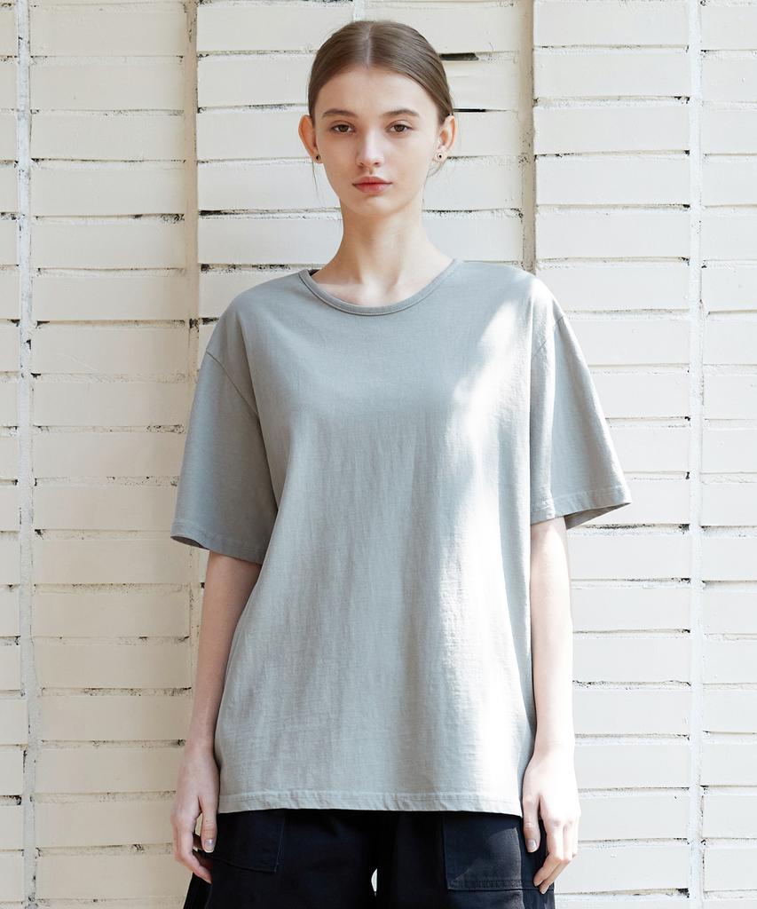 Minimal Project Basic Cotton Binding Short Sleeve T-Shirt Mst143 [Cool Gray]