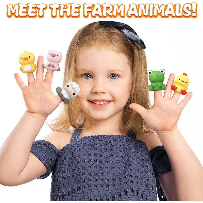 Toddler Montessori Counting Matching Toys Farm Animal Finger Puppets Color Sorting Toy Early Learning Cognitive Game for Kids