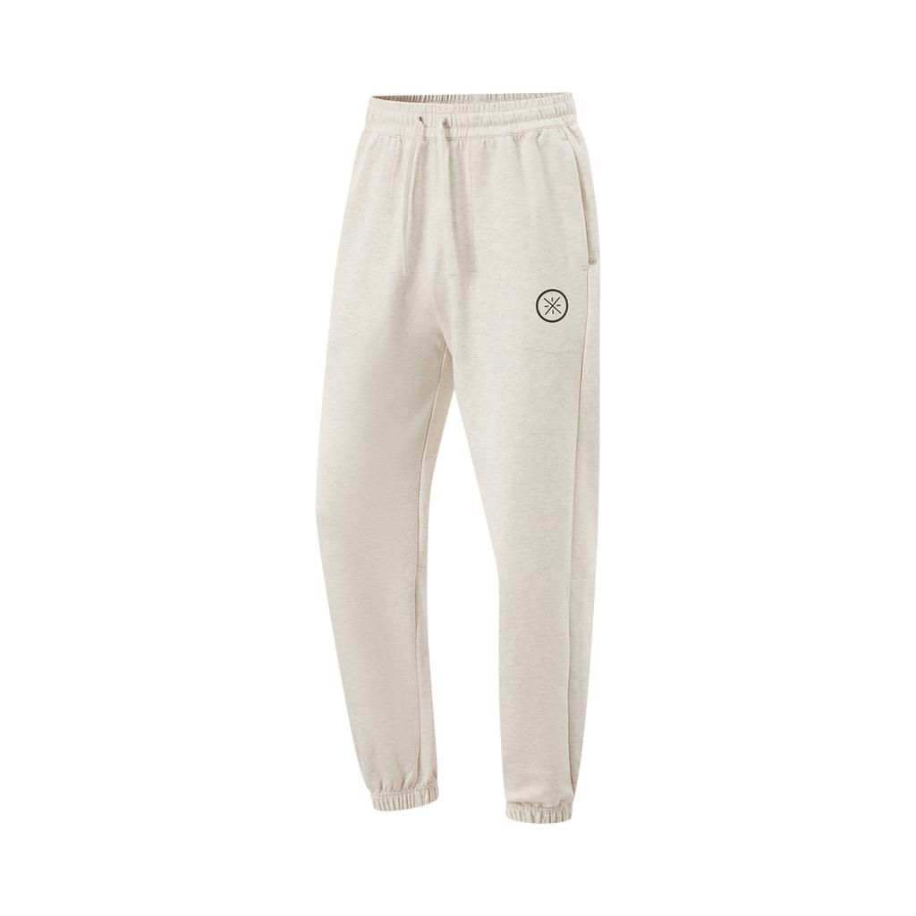 Li Ning Wade Series Casual Simple Cuffed Loose Knit Sports Pants Men bottoms Flower-Gray Tile-Gray AKLV079-2