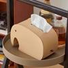 Cute Elephant Leather Tissue Box Irregular Shaped Tissue Bos Tabletop Decoration Ornaments for Coffee Table, Dining Table