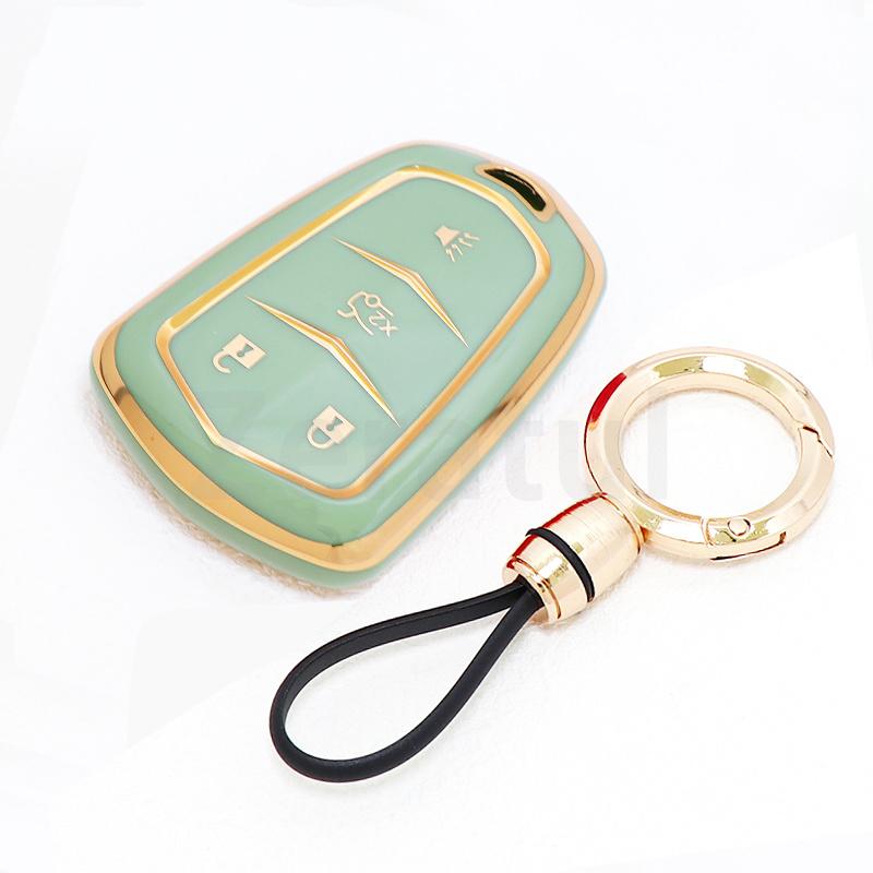 Auto Shell Fob Keyless Protector Car Key Case Cover 4 Buttons For Cadillac - Escalade Ats Cts Ct6 Xts Xt5 Srx