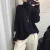 Pullover Sweater Autumn And Winter 2022 Vertical High Neck Sweater Women Loose Slouchy Pullover Solid Knitted Sweater Pullover