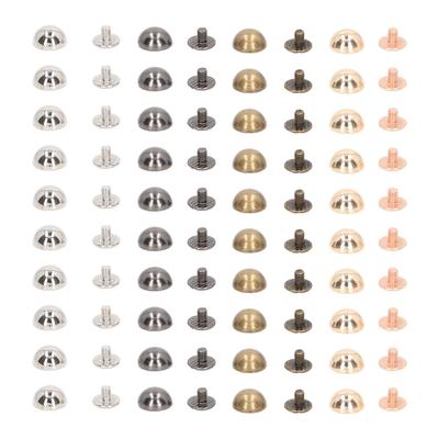20Sets Screw Dome Stud Rivets Anti Rust 4 Colors Round Head Rivets for Decorating Clothing Shoes