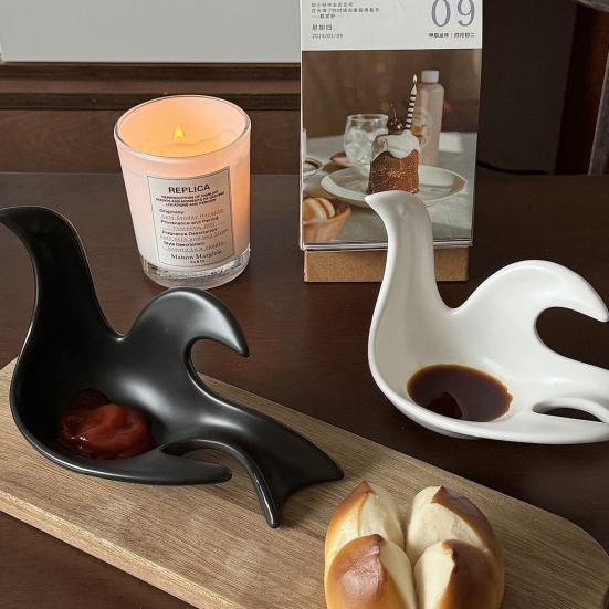 Keramik Soßenschale Kreative Süße Taube Gewürzschale Cartoon Dip-Schälchen Teller Snackteller Küchenzubehör