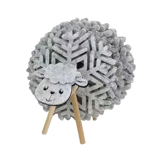 

Набор из 10 фетровых подставок с держателем в виде овцы, впитывающая подставка под стакан для напитков для защиты стола в виде снежинки серый