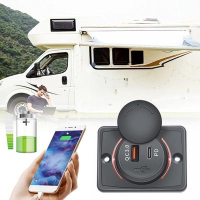 Çift Portlu PD Araç Şarj Cihazı 30W USB Şarj Cihazı Telefonlar Tabletler için 12V-24V Duvara Monte USB Şarj İstasyonu RV Tekne SUV ATV için
