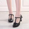 Sapatos de dança latina de couro para festas de dança femininas valsa interior moderno sapatos de dança saltos 6cm