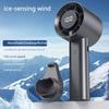 Portable Mini Handheld Fan with LED Display Semiconductor Refrigeration 100 Speeds USB Rechargeable Battery Outdoor Fan