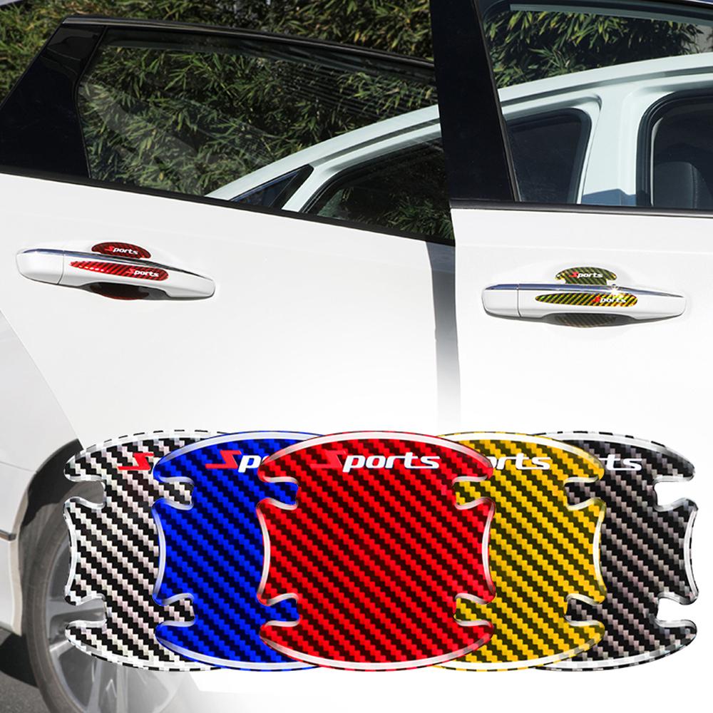 4 stücke Auto Türgriff Anti Scratch Aufkleber Carbon Faser Sport Schutz Aufkleber Dekor Aufkleber Auto Exterior Styling Zubehör