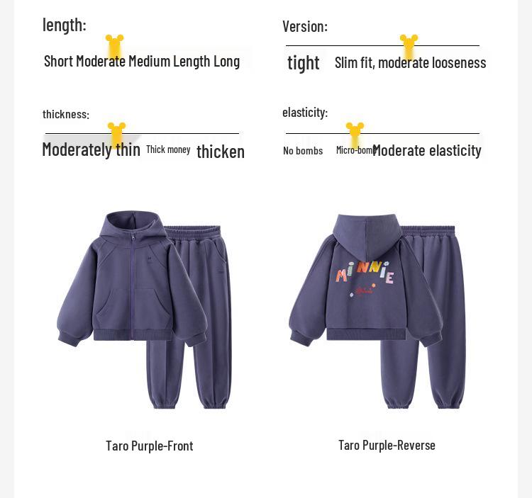 Autumn 2025 Minnie Girls' Tracksuit: Cute Hooded Jacket & Cuffed Sweatpants