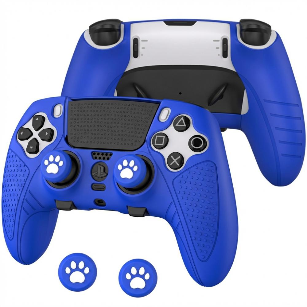 

Silicone Controller Case Set Anti-slip with Thumb Grip Caps Controller Skin Anti-scratch for PS5 DualSense Edge синій