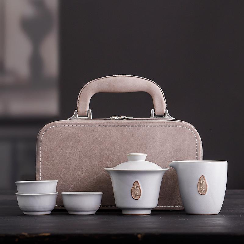 Ge Kiln Ceramic Kung Fu Tea Set Gift Box Packaging Can Be Printed Anniversary Company Activities Festival 1S Store Business Gifts