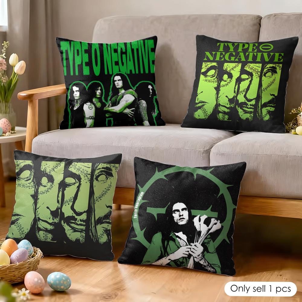 TType O Negative Cushion Cover Soft Plush Fabric DoubleSided Printed Cushion Covers for All Seasons Home Decor