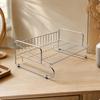 Slim Stainless Steel Desktop Storage Rack Compact Wire-Frame Countertop