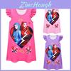 Charming New Kids Flying Sleeve Dress Descendants 4 Halloween Girl's Nightgown With Milk Silk Fabric Ideal For Summer Wear