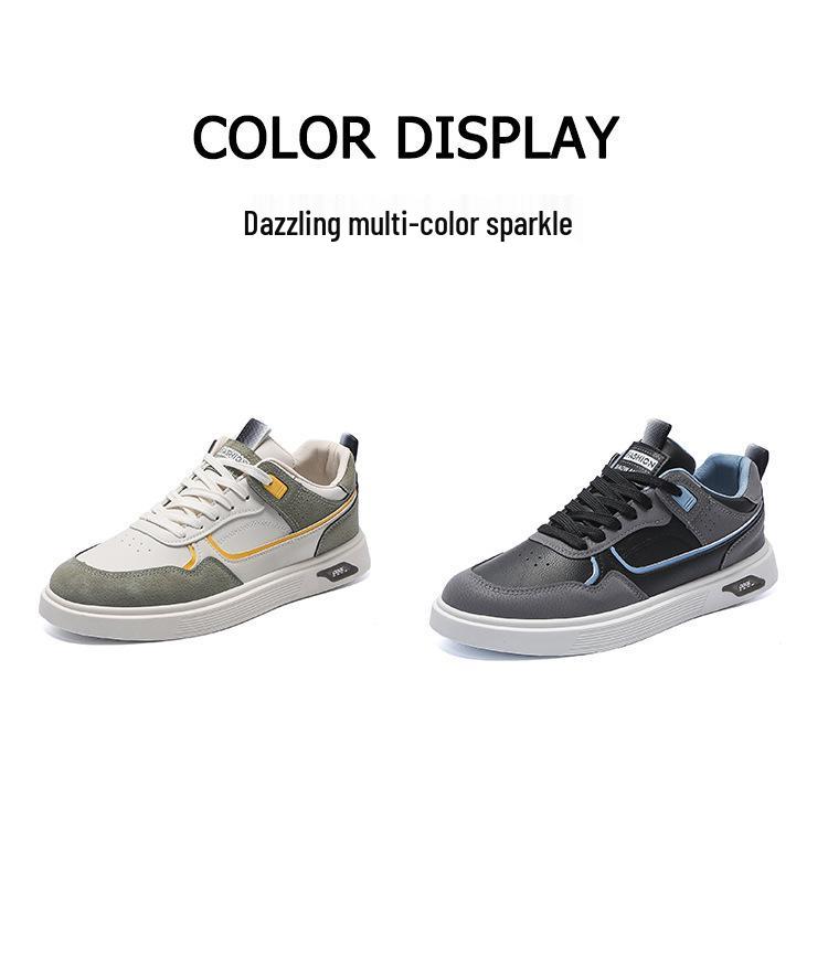 2024 Men's Casual Breathable Skate Shoes - Trendy, Versatile, White Sneakers for Teens & Students