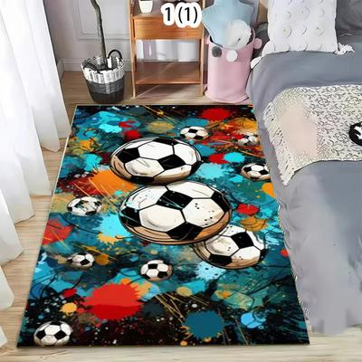 Tapis de Football 3D Tapis de Sol pour Salon Tapis de Porte Antidérapant pour Chambre à Coucher Tapis Lavable pour Couloir de Maison Tapis pour Aire de Jeux d'Enfants