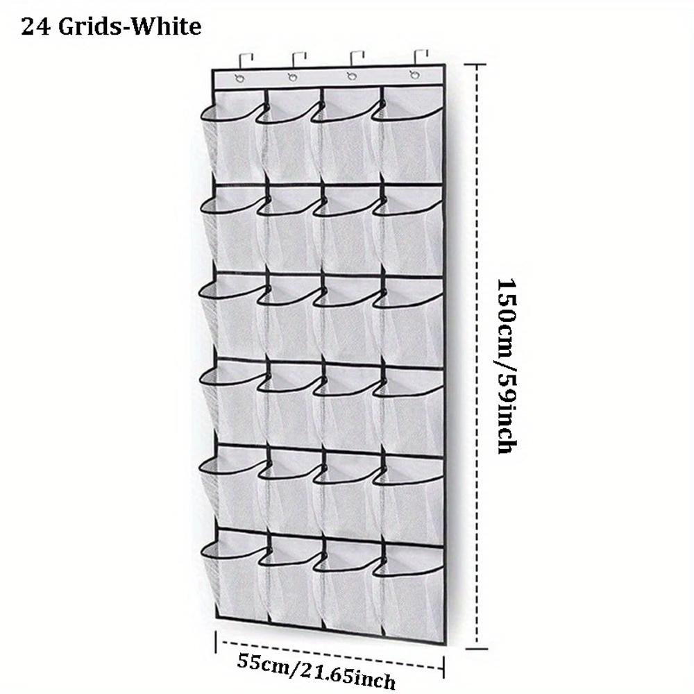 Tür-Schuh-Organizer, 24 große atmungsaktive Netztaschen, platzsparender hängender Aufbewahrungshalter, Schrankständer Hänger hält